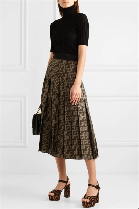 fendi jacket and skirt set|fendi pleated midi skirt.